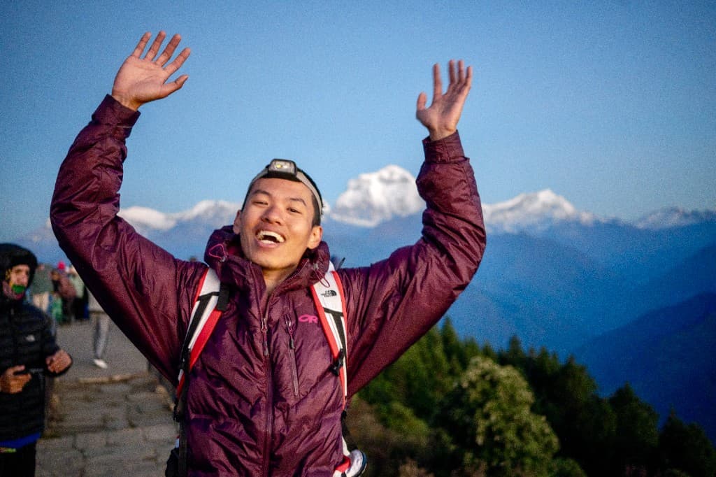 Kai Mai at Poon Hill sunrise